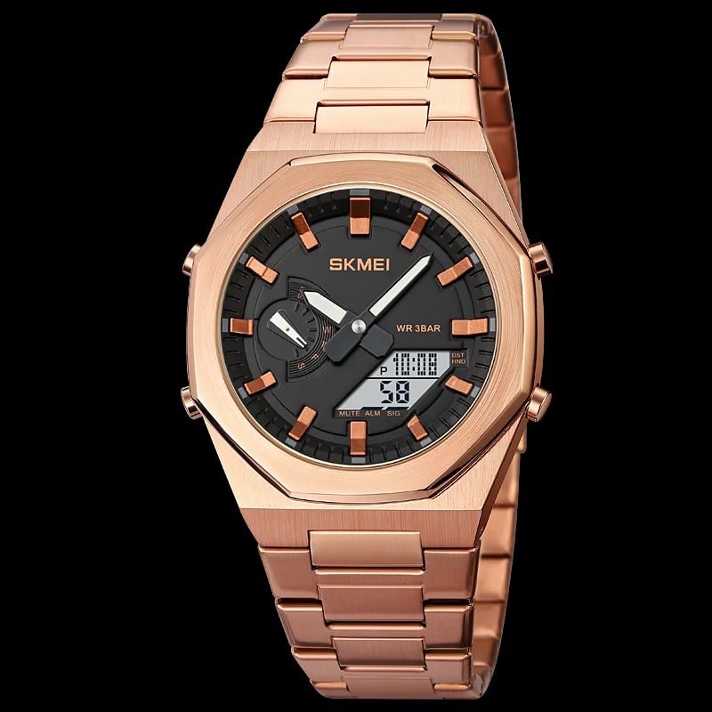 SKMEI - 1816 Dual Time Watch in Steel Strap
